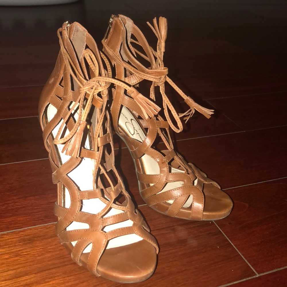 Jessica Simpson tan heels